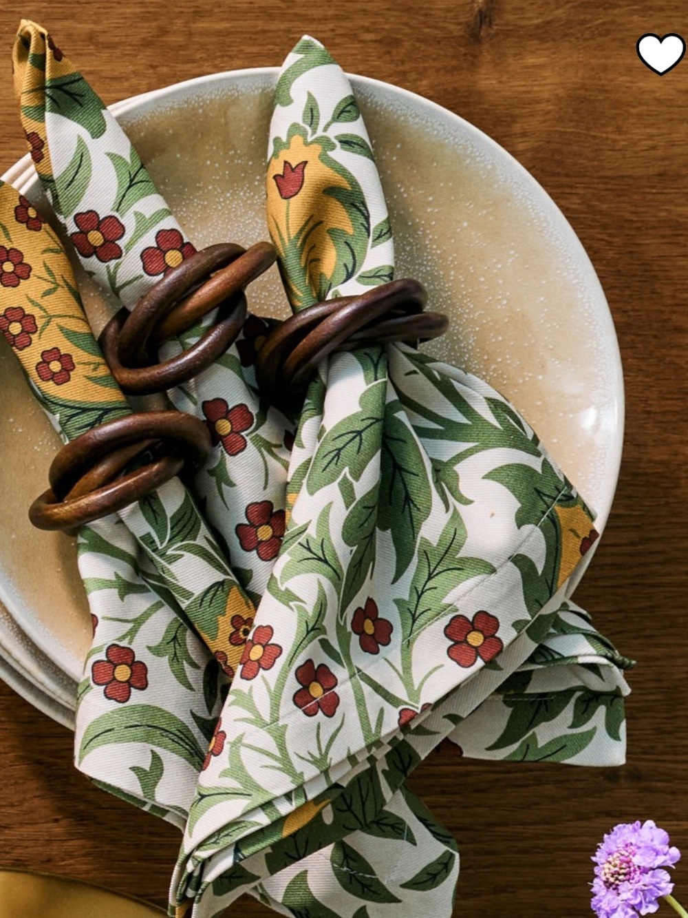 Williams Sonoma Brown Wooden Napkin Rings - Set of 4